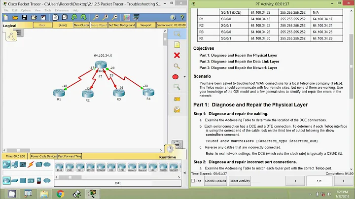 2.1.2.5 Packet Tracer - Troubleshooting Serial Interfaces