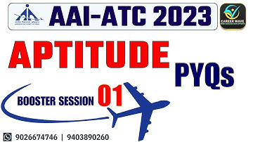 BOOSTER SESSION- 01 | APTITUDE | IMPORTANT PREVIOUS YEAR QUESTION  | AAI JE ATC EXAM 2023 REVISION