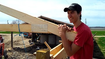 Setting Trusses on the New Barn