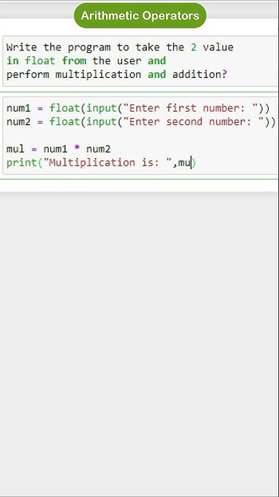 Arithmatic Operator in Python #shorts #python #tech #tutorial #Shorts ...