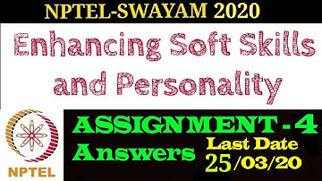 NPTEL | Enhancing Soft Skills and Personality | Assignment - 4 Answers