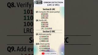 LRC VRC Even Parity | Q7-Q10 Full Solution | Error Detection | Computer Networks