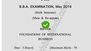 2019 Dcrust BBA 6th Sem Reappear Foundation of International Business Question Paper screenshot 4