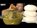 African food mukbang black soup and fufu nigeria food asmr