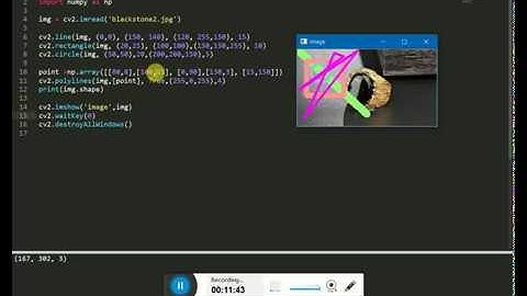 Draw Line, Rectangle, Polyline,Circle and Text in Image by Python (OpenCV) Tutorial.2