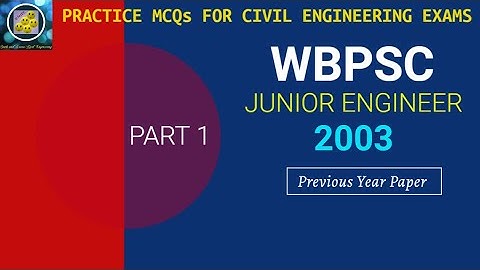 WBPSC-JUNIOR ENGINEER- 2003|| Previous years paper(PART-1)|| Explained in Bengali