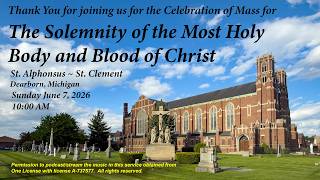 Mass: Corpus Christi, June 7, 2026 10:00 AM