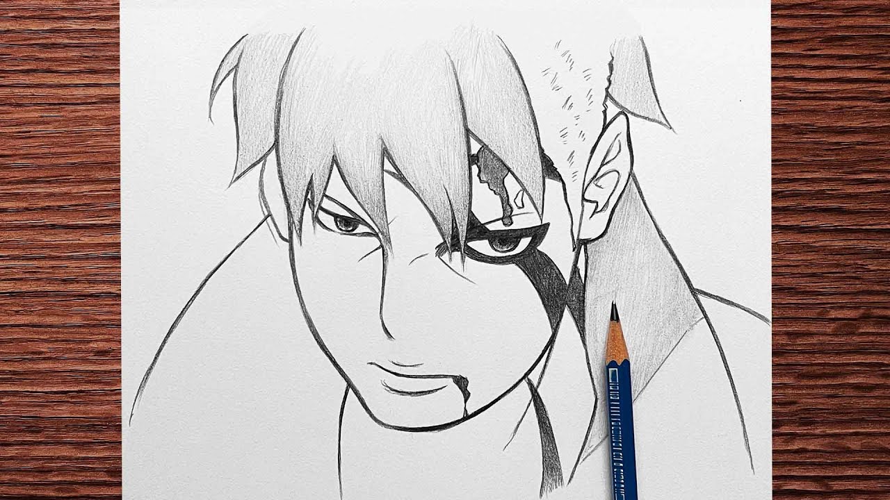 Easy drawing how to draw Kawaki [Naruto] Anime sketch YouTube