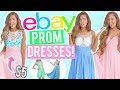 TRYING ON $5 EBAY PROM DRESSES?! Cheap Dresses I Bought Online! ( eBay + Amazon )