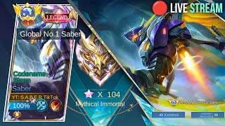 PUSH RANK TOP GLOBAL NO.1 SABER SOLO RANK SAMPAI KENA MENTAL | MOBILE LEGENDS