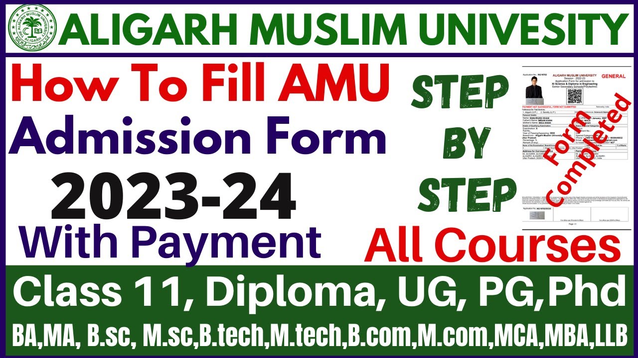 amu phd application form fees