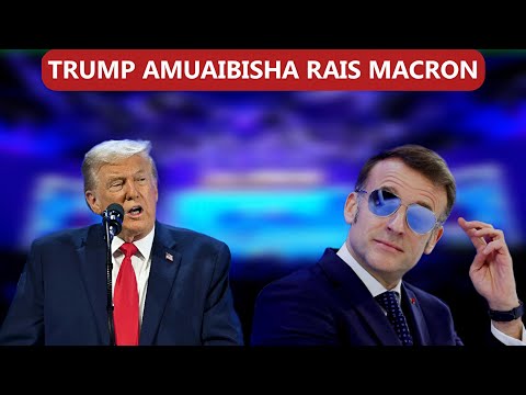 TRUMP AMKEJELI MACRON KUVAA MIWANI YA GIZA KWENYE MKUTANO WA DAVOS 
