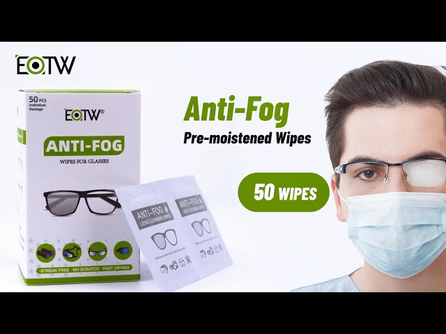 50Pcs Anti-Fog Wipes for Glasses Pre-moistened Antifog Lens Wipe