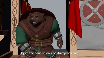 Bjorn Bear Animation - Rig on Animprops.com
