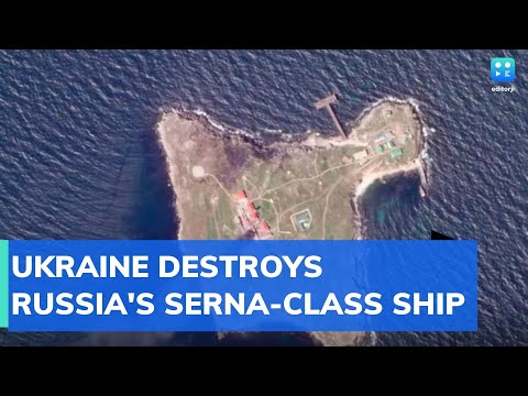 Ukrainian Bayraktar TB2 destroys Russia's Serna-class ship near Snake Island