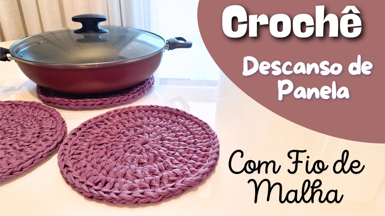 Descanso de Panela de Crochê para Iniciantes com Fio de Malha Residual – Passo a Passo