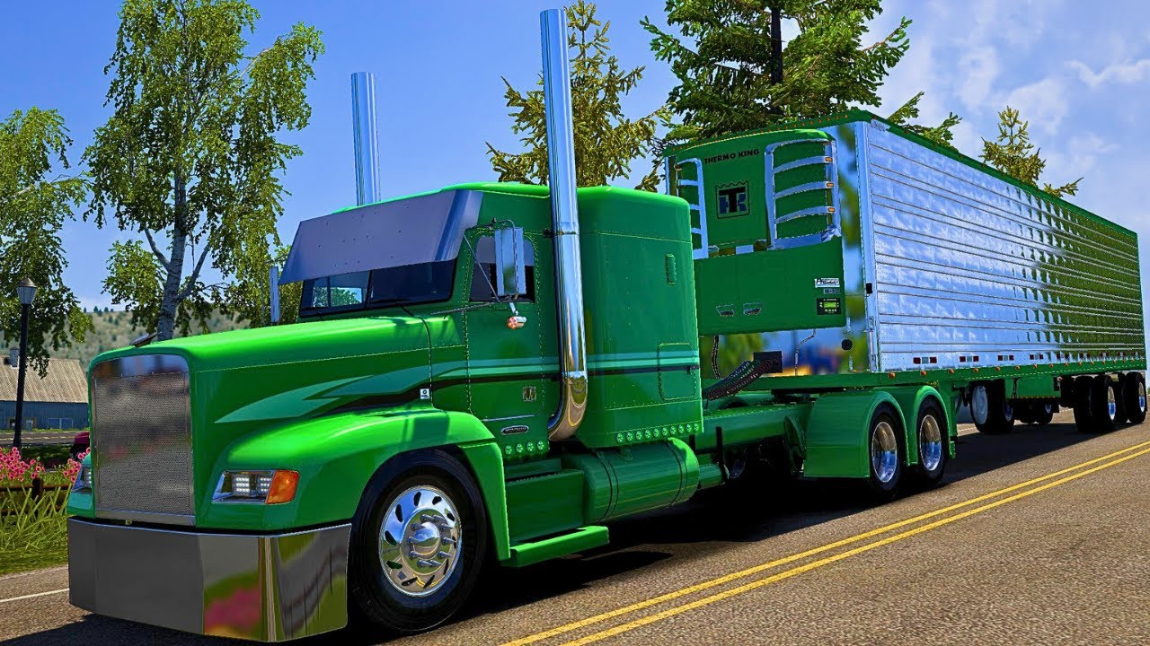 Custom Freightliner FLD + Matching Reefer | Detroit Diesel Power | American Truck Simulator [4K]