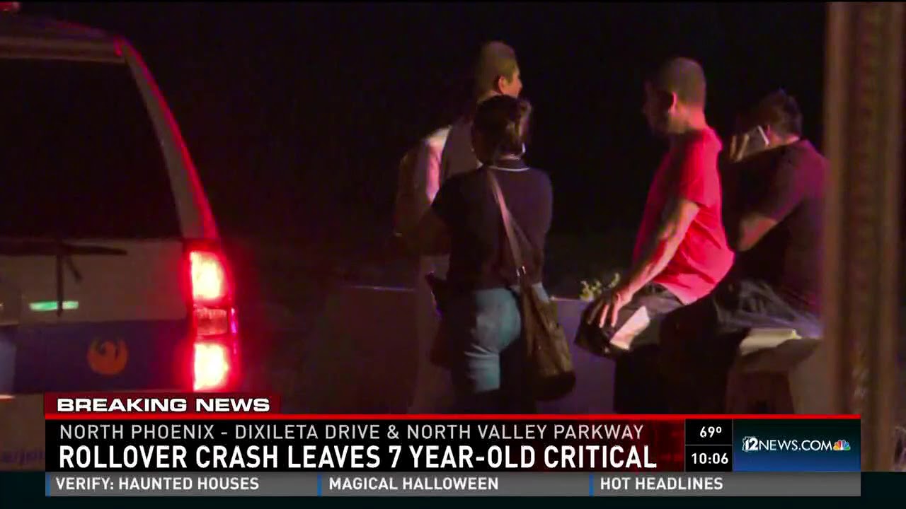 7-year-old airlifted after rollover crash in north Phoenix - YouTube