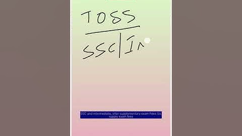 toss supplementary exam Fees date 2023 Telangana Open School Society TOSS