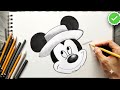 ¡No creerás lo fácil que es dibujar a MICKEY MOUSE con 1 lápiz!