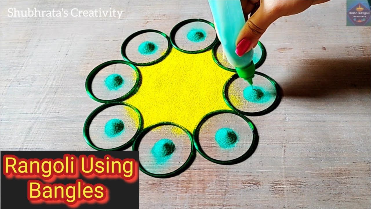 Attractive Daily Rangoli Design || Rangoli Using Bangles 👌|| Relaxing ...
