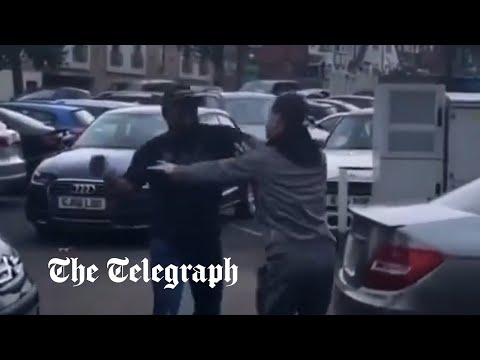 Brawl breaks out at a London petrol station as drivers queue for fuel