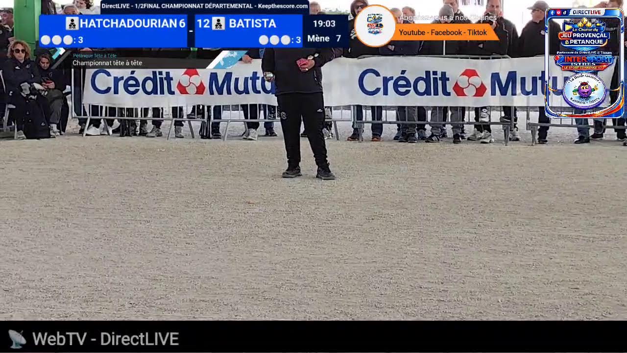 Miniature : 🏆 CHAMPIONNAT DÉPARTEMENTAL TÊTE À TÊTE 1/2 FINALE - HATCHADOURIAN 🆚 BATISTA 🏆