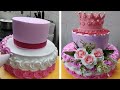 How to make Two Tire Birthday cake Design |Crown cake Design |Girl cake |Princess cake decorating