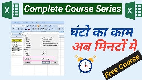 How to use SKIP BLANKS and TRANSPOSE in Excel |  Skip Blanks and transpose in excel | Class-8