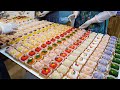 섬세한 손끝으로 만드는 알록달록한 화과자 만들기 making japanese traditional sweets (flower cake) - korean street food