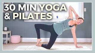 30 min Yoga Pilates Fusion - Full Body Strength No Equipment (YOGALATES)