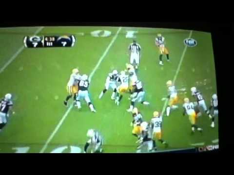 Pick 6 by Charlie Peprah packers safety from Alabama