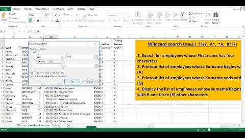 Wildcard Search ( using ???, A*, *N , B???)
