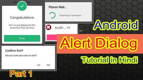 Android Studio Alert Dialog Tutorial in hindi/urdu Part 1