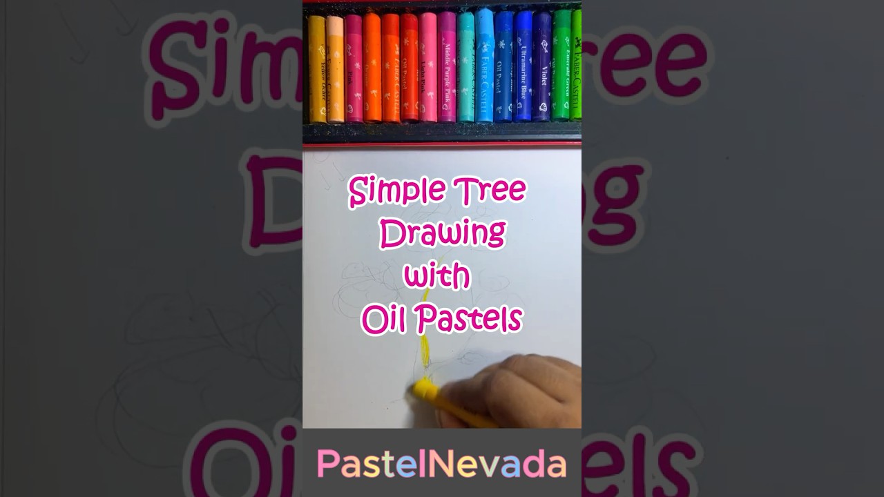 Simple Tree Drawing with Oil Pastels | Step-by-Step Tutorial for Beginners
