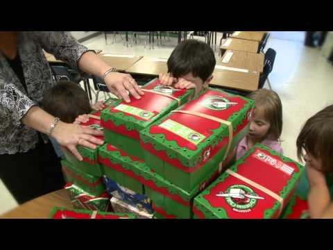 Izabella McMillon & Gorman Christian Academy Pack Operation Christmas Child Shoe Boxes