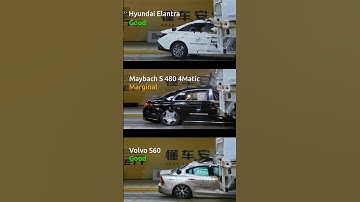 2024 Mercedes-Maybach S 480 4Matic,2023 Hyundai Elantra,2024 Volvo S60 vs Truck trailer crashtest