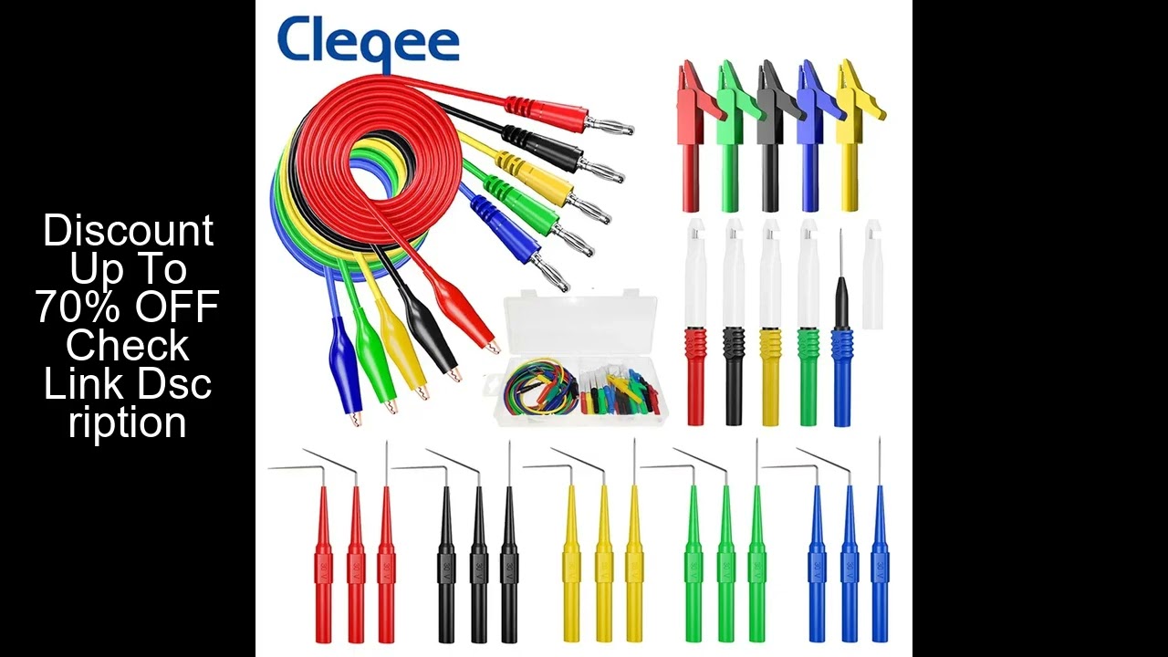 Cleqee P1920B 30PCS Back Probe Kit Multimeter Test Leads 4mm Banana Plug to  Alligator Clips Wire Pi