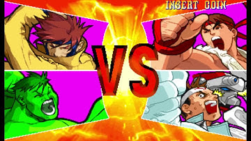 Marvel vs Capcom 1 ( Arcade ) - Gambit / Hulk Playthrough ( Apr 17, 2017 )