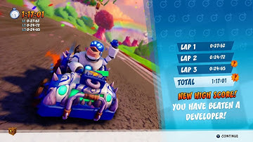 CTR Nitro Fueled - Developer Time Trial #7: Coco Park (1:17:01)