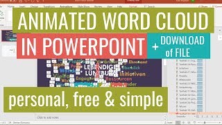 Animated Word Cloud with Powerpoint (no add-in) - tutorial for creation, export and editing