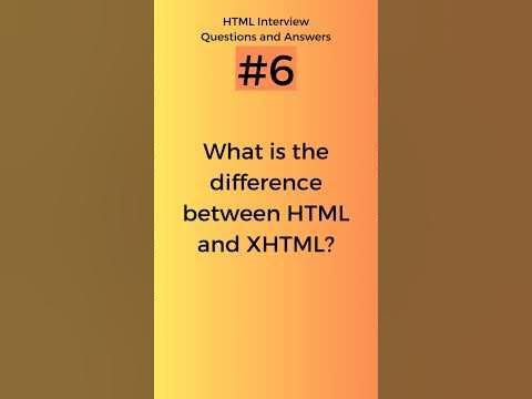 Difference between HTML and XHTML | HTML interview Questions and ...