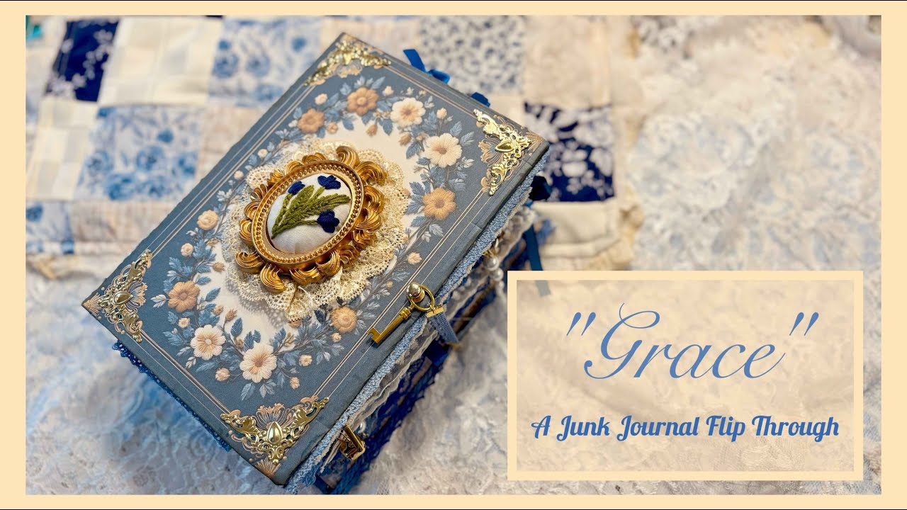 Grace - A Junk Journal Flip Through - Royal Blue and Olive Green 💙🫒