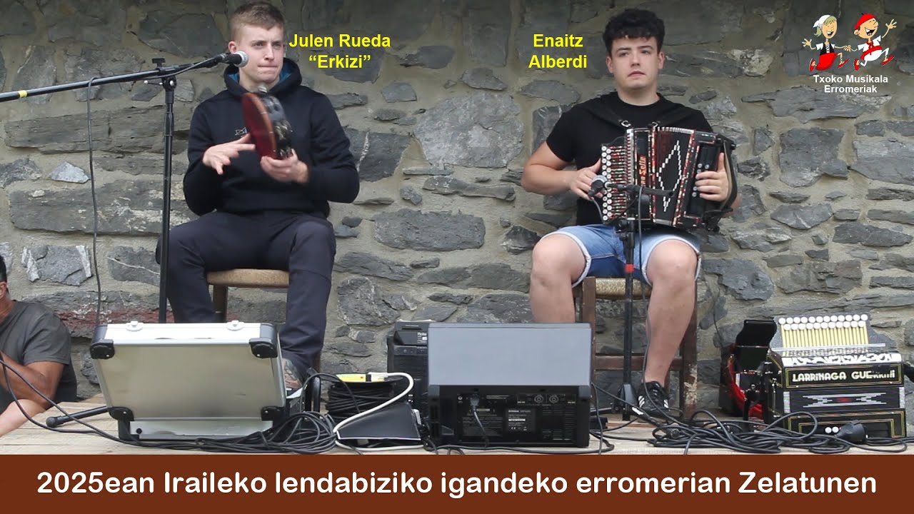 202509070201 Enaitz Alberdi eta Julen Rueda Trikitilariak Iraileko erromerian Zelatunen.