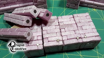 Adding magnets XPS foam walls & Pillars, gaming tiles for Dungeon & Dragons, Warhammer, Pathfinder
