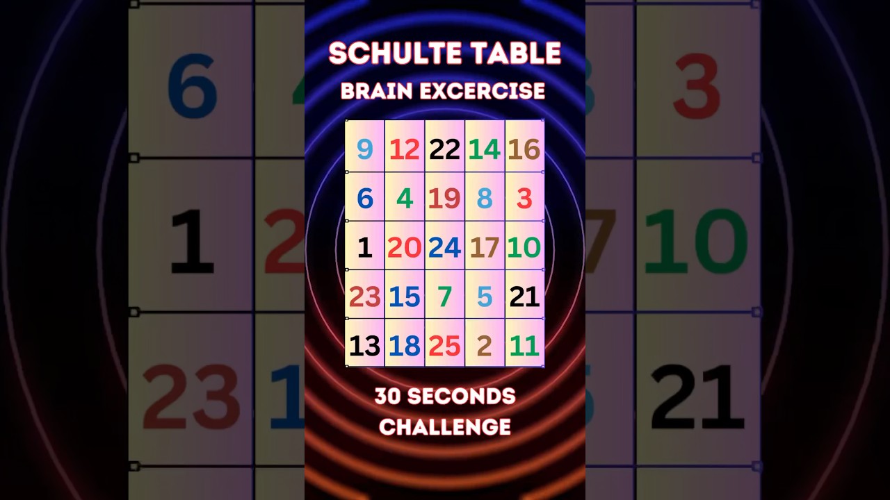 30 Seconds Brain Games Exercise | Schulte table 