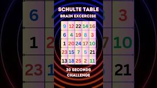 30 Seconds Brain Games Exercise  Schulte Table shorts