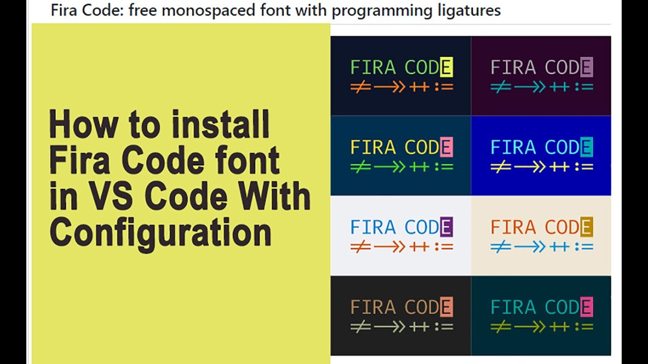 Fira Code R How to install Fira Code Font easily - Fira Code VS Code - YouTube
