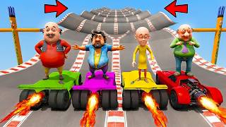 Motu Patlu vs Don &amp; Dr. Jhatka Mega Ramp Challenge | Who Wins? | GTA V Bangla Ramp