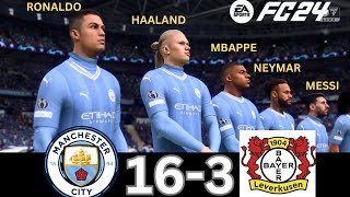 WHAT HAPPEN IF MESSI, RONALDO, MBAPPE, NEYMAR, PLAY TOGETHER ON MANCHESTER CITY VS BAYER LEVERKUSEN